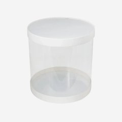 Коробка для торта тубус белая 16х16 см 022560