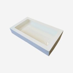 Коробка для сладостей белая 20х12х4 см 