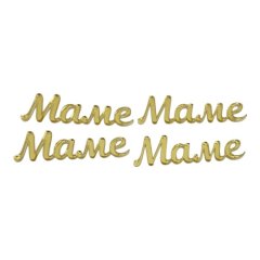 Набор топперов декоративных акриловых "Маме" Золото 6х1,5 см 4 шт 35823