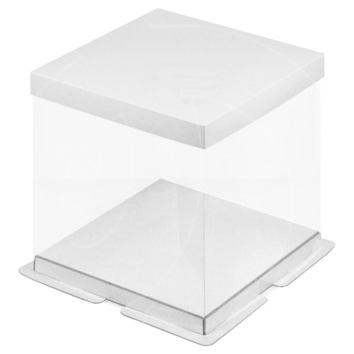Коробка для торта белая 26х26х28 см 022040