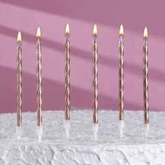 Свечи декоративные Шампань 14 см 6 шт 7597561